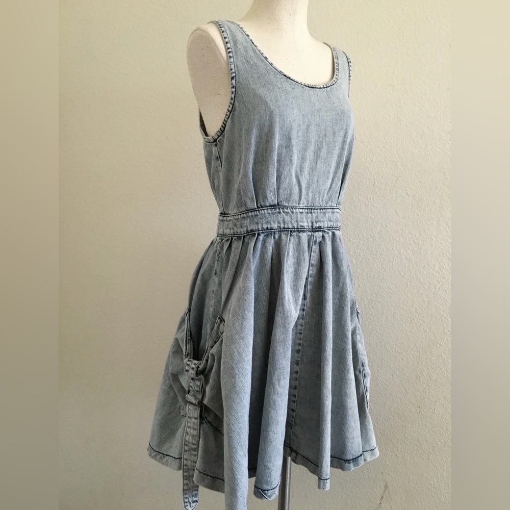 Topshop Light Blue Denim Mini Dress